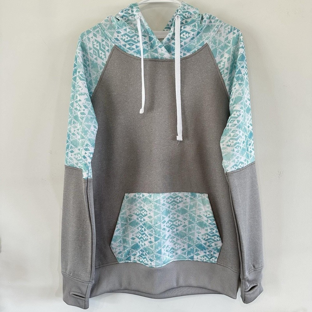 NWOT New Womens Hoodie Empyre WNTR Collection Pullover Large Teal Aqua